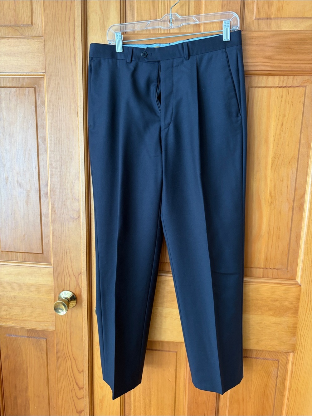 Men's Classic Navy Dress Pants - Tailored Straight Fit
